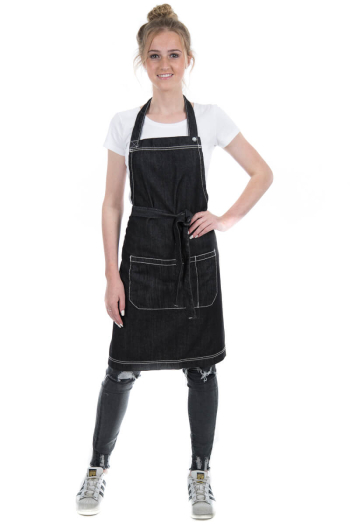 JACK BIB APRON-Black Denim