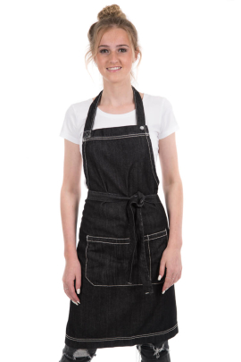 JACK BIB APRON-Black Denim