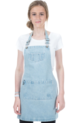 BAILEY BIB APRON-Sky Blue Denim 