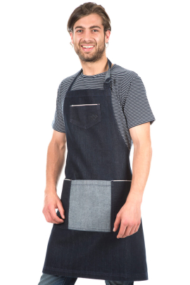 BROOKLYN BIB-APRON- Indigo Navy Denim