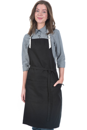 HARPER BIB APRON-JET Black Denim 