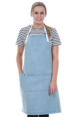 HARPER BIB APRON-Sky Blue Denim 