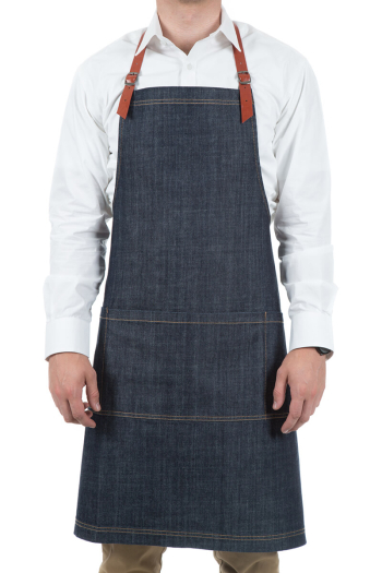 HARPER BIB APRON-Indigo Navy Denim 