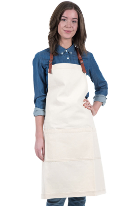 HARPER BIB APRON-Sand Denim 