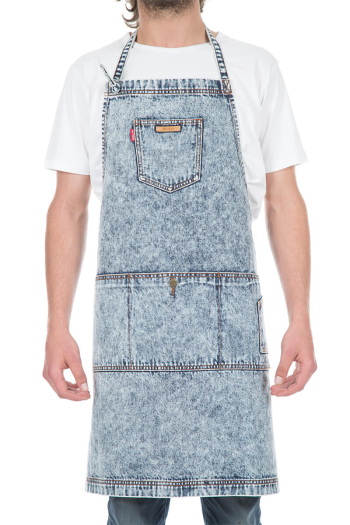 JIMMY BIB APRON-Snow Denim 