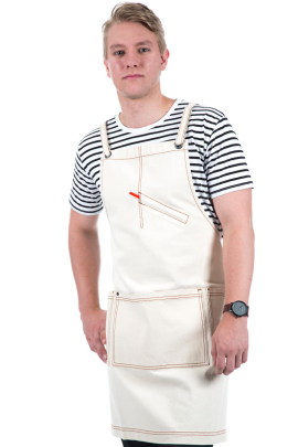 WESTY BIB APRON- Sand  Denim