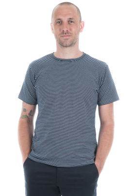 MEN'S DEVLIN T-SHIRT- Navy and White Stripes