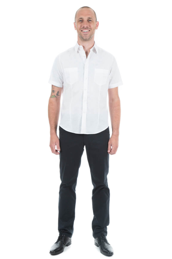 MEN'S JAMES SHIRT-White Linen Blend 